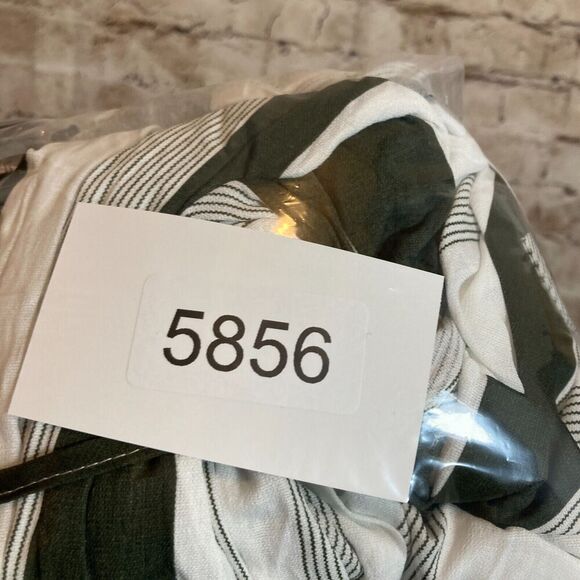 Hot & Delicious Dress Womens Medium Green Striped Ruffle Balloon Sleeve Boho - Picture 2 of 13